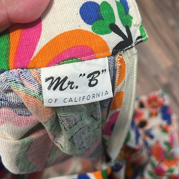 Mr. B of California Maxi Skirt Bold Floral Canvas Print 60s 70s Boho Festival - Picture 9 of 11